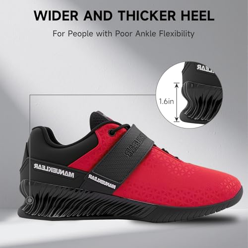 Image of MANUEKLEAR Weight Lifting Shoes Men, Professional Training Weightlifting Shoes, Squat Shoes for Powerlifting with Rubber Non-Slip Sole