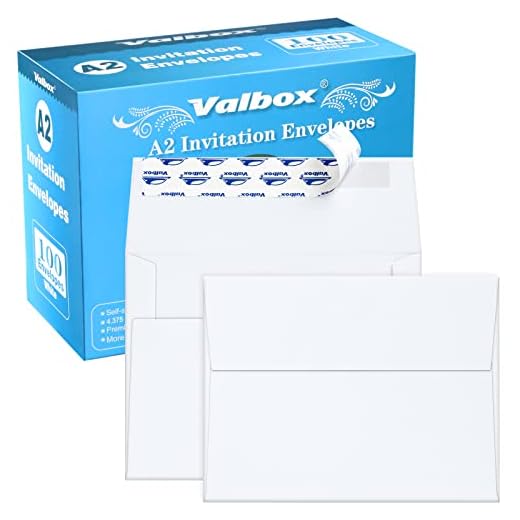 ValBox A2 Invitation Envelopes 100 Qty 4.375x5.75" White Envelopes Self Seal for Invitations, Photos, Wedding, Announcements, Thank you Notes, RSVP, Greeting Cards | 4-3/8 x 5-3/4 Inches(A2)