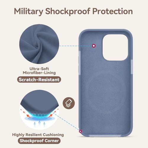 Image of iPhone 13 Silicone Magsafe Case | Shock Proof Design & Camera Protection | Premium Rubberised Apple iPhone 13 Cover (Microfiber Lining) | Ultra Smooth Silicone - Navy Blue