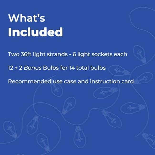 yinat Blinkies - Soft White Blinking Christmas Lights - Non-Programmed and Relaxing Blinking Lights, 36 Foot Strands, 2 per Package 12 Sockets Total