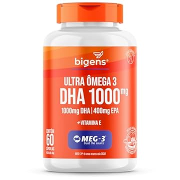 Ultra Omega 3, DHA 1000mg, 400mg EPA - Certificado MEG-3, 60 Cápsulas bigens (Unidade)