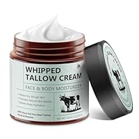 Beef Tallow Creme - Rindertalg Skincare, 100% Gras gefüttert reinen Rindertalg, Natürliche Honig Feuchtigkeitscreme für Gesicht Körper Tiefe Hydratation, Whipped Tallow Balm 120 G