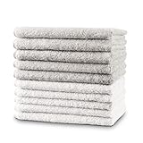 100% ALGODÓN - Con algodón absorbente de una calidad superior, los juegos de toallas de baño de Twinzen se mantienen suaves y tienen una fuerte capacidad de absorción del agua: lavado fácil a 40ºC, la toalla baño de mano puede también ir a la secadora ropa a baja temperatura