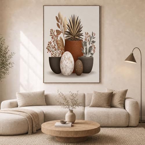 Peintures œufs de Pâques sur toile pour masquer un mur vide avec élégance