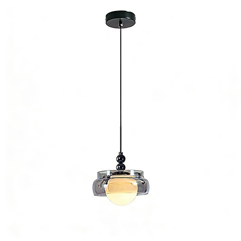 RSZCSMO 8.27-inch Luxury LED Bedroom Bedside Chandelier Medieval Minimalist Dining Room Glass Chandelier is Suitable for Living Room bar Corridor Lighting.