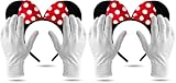 Juego de 2 orejas de Minnie Mouse – Disfraz con guantes y orejas de ratón para mujer en Carnaval y Carnaval