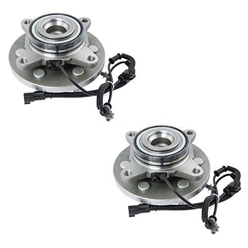 Image of TRQ Front Driver and Passenger Side Wheel Bearing and Hub Assembly Set 2 Piece Compatible with 2015-2017 Ford Expedition RWD 2015-2017 Lincoln Navigator RWD
