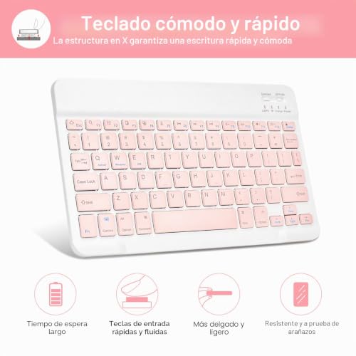 Funda con teclado para Samsung Tab A8 10.5 ideal para estudiar y trabajar en cualquier cafetería 3