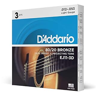 D’Addario Cordes Guitare Acoustique | Corde Guitare Folk | EJ11-3D | Cordes pour Guitare acoustique | Bronze 80/20… - Les Beatles, Paul McCartney, John Lennon, RIngo Starr, George Harrison