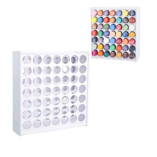 Image of HAN SHENG 49 Hole Craft Paint Storage Organizer - Wall Mounted, Removable Paint Organizer Box - 2oz Bottle Organizer