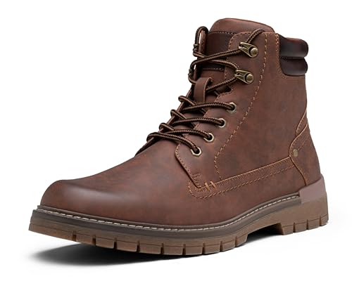 Jousen Mens Boots Fashion Casual Boot Hiking Zipper Chukka Boots for Men (AMY8118AW brown 9)
