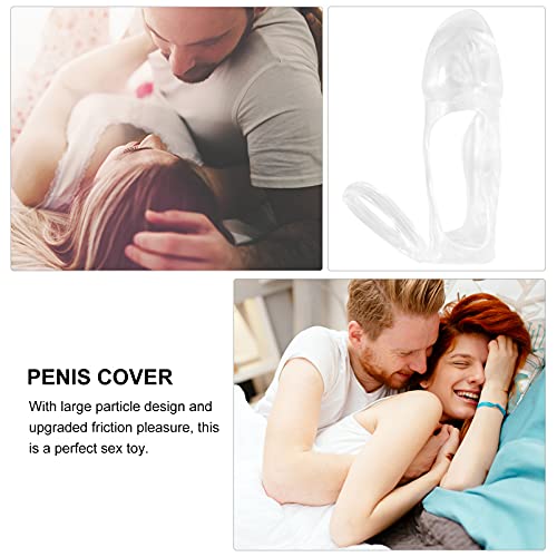 HEALLILY Man Cock Mouwen Herbruikbare Extender Cover Transparante Dilldo Mouwen Mannelijke Kuisheid Speelgoed Voor Mannen Elastische Tijd - Image 5