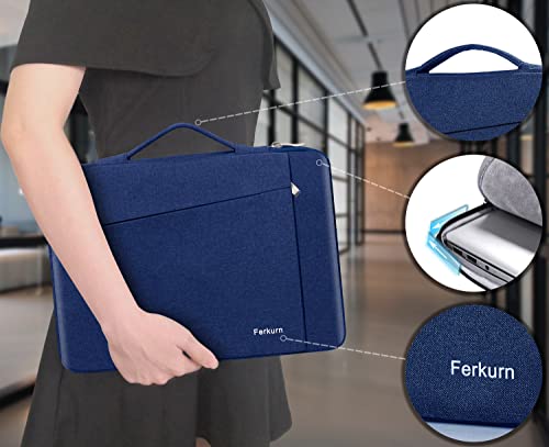undefined Ferkurn パソコン ケース 11.6 12 12.5 インチ PCケース 衝撃吸収 パソコンバッグ タブレット ケース 撥水加工 手提げカバン パソコンケース 持ち歩き 通勤 ビジネス ラップトップ クロームブック 12.3-13" Surface Pro 9 8 7 X/Surface laptop go 12.4/iPad Pro 12.9/Dynabook C1/NEC Chromebook y3 y2/dell chromebook 3100/Macbook 11 Air 12/Lenovoレノボ 300e IdeaPad/Acer Spin 511 311/Fujitsu/ASUS/HP Chromebook 11 12.1/Let's note12.1 対応 PCインナーバッグ (ブルー) の商品画像 4