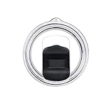 Tumbler Lid - Fits Yeti Rambler Or Old Style RTIC Coffee Tumbler - Replacement For Spillproof Ozark Trail Lids - Equipped With A Powerful Magnetic Spill Proof Slider Cover (Black, 30oz 1Pcs)