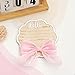 Wonhibo Flower-Shaped Newborn Announcement Sign - Baby Hospital Photo Prop Wooden Name Board Card with Pink Bow, Birth Welcome Hello World for Girls