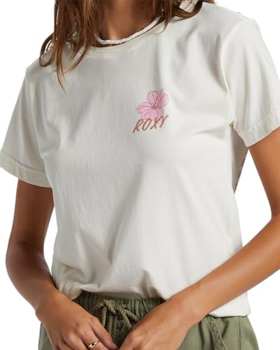 Image of Roxy Womens Boyfriend Crew T-Shirt, Casual Relaxed Fit Crew Neck Tee Short Sleeve Cotton Basic Shirt Everyday Comfort