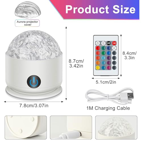  Kinder Nachtlicht LED Sternenhimmel Skylight Projector mit Fernbedienung
| Wiederaufladbare Polarlicht Lampe Ocean Lamp
