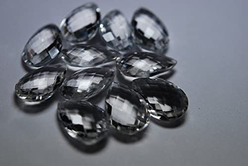 Cristal de roche naturel taillé en poire briolette pour haute joaillerie