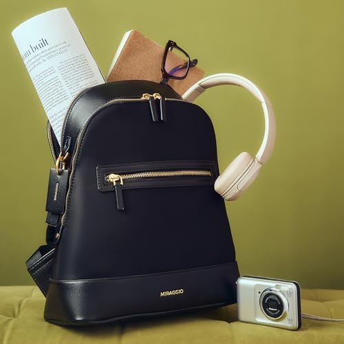 Image of Miraggio Sloane Solid Backpack For Women Fits Upto 13 Inches Laptop With Adjustable Strap | College Bag For Women | Women Backpack For Office Travel & Everyday Use