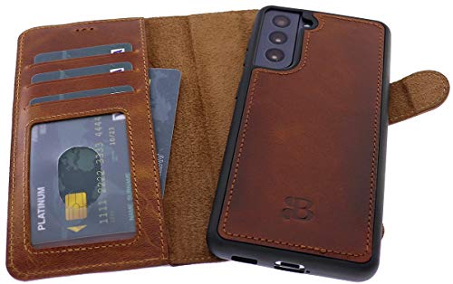 Samsung Galaxy S21 Hülle Burkley 2-in-1 Leder Handytasche
