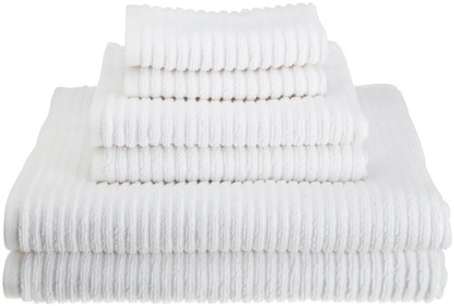 Kassatex 100-Percent Combed Extra Long Staple Turkish Cotton from Our Urbane Collection 6-Piece Solid Towel Set, White