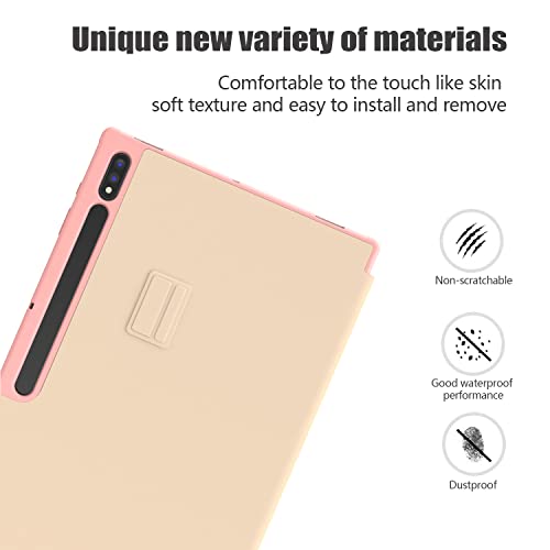E Net-Case Case For Samsung Galaxy Tab S8 Plus/S7 Plus With S-Pen Box (Sm-X800/T970), Vertical Standing Case With Auto Wake/Sleep Feature Origami Cover For Tab Galaxy 12.4 S8 Plus Tablet (Rose Gold) #TOP3