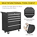 Rolling Tool Chest, 5 Drawers Tool Storage Cabinet, Toolbox with Wheels, Portable Tool Cabinet Organizer with Locking System & Drawer Liners, Tool Storage Cart for Garage, Workshop