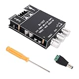 ZK-1002T Bluetooth Amplifier Board, 100W+100W 2.0 Channel Stereo Amplifier Board with Treble & Bass Control Supports AUX/Bluetooth Wide Voltage Input 12-24V, Include User Manual (Pre-Assembled)