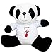 Peluche Panda avec un Tee shirt Chat Flamenco avec un Prénom Exemple Esmeralda