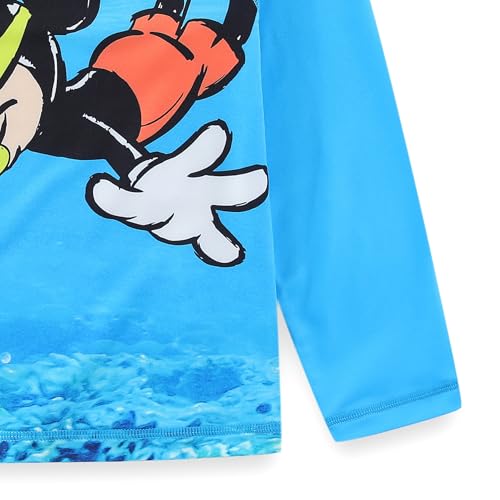 Disney Mickey Mouse Boys UPF 50+ Rash Guard and Swim Trunks Swimsuit for Infant, Toddler, and Big Kids Blue by Disney - Image 5