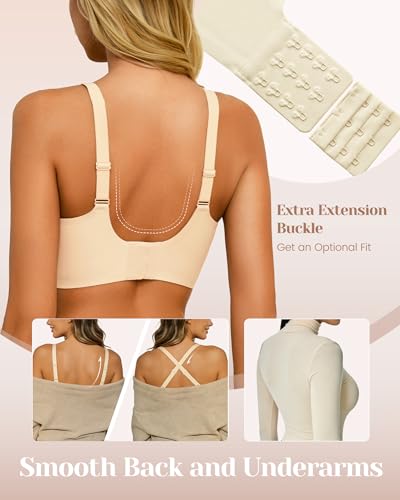 Image of Vinfact Plunge Jelly Bras for Women No Underwire Wireless Lift Full Coverage T Shirt Everyday Sleep Bra