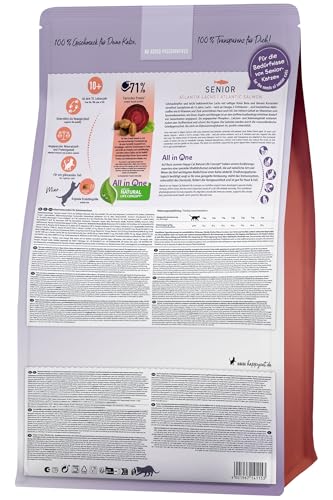 Happy Cat 70610 - Senior Atlantik Lachs - Katzen-Trockenfutter für Katzensenioren ab dem 8. Lebensjahr - 300 g Inhalt