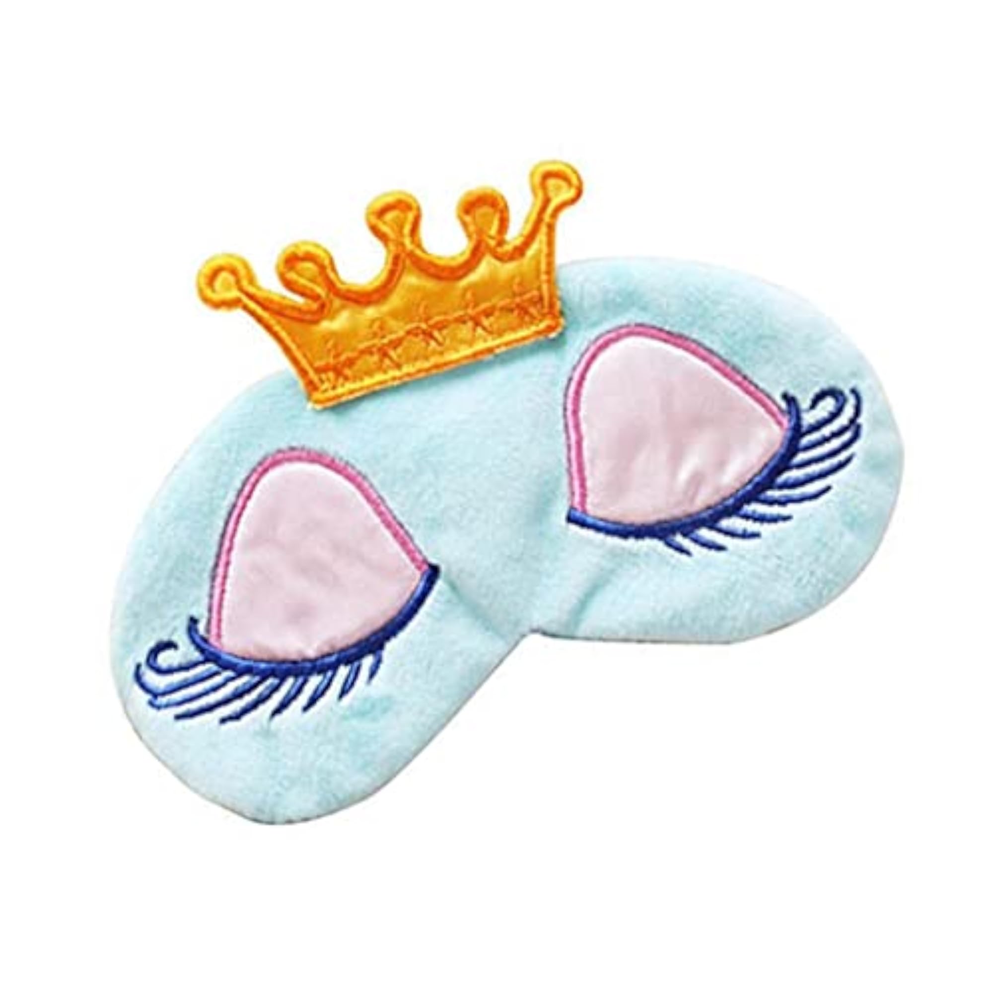 Cartoon Long Eyelash Sleeping Beauty Crown Eye Mask, Blue