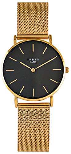 Montre Or IRBIS Triomphe Mesh Gold 36 mm avec bracelet maille milanaise homme femme