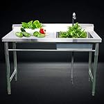 Stainless Steel Kitchen Sink with Faucet and Drainboard, Commercial Kitchen Sink with Large Drain Bowl for Restaurant… - Image 3