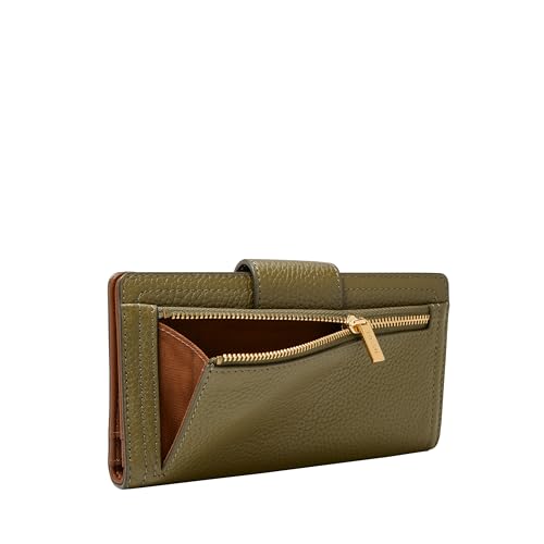 Image of Fossil Women's Logan Leather Wallet RFID Blocking Tab Clutch