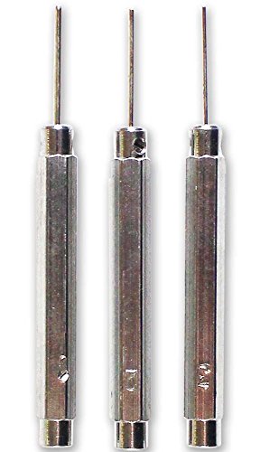 JEWEL TOOL 3 Pc Watch Pin Pusher Set | Steel Construction | Hexagonal Handles | Sizes 1, 2, 3 | Perfect for Watchband Repairs