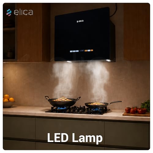 Image of Elica Kitty Plug N Play BLDC 60cm 1600 m3 /hr Ductless Autoclean Kitchen Chimney| Baffle + Air Recycle Filter| 15Yr Motor + 2yr Filter Warr|3-way Suction| 43dB| 9 Speed RPM Display| Touch+Motion Sensor