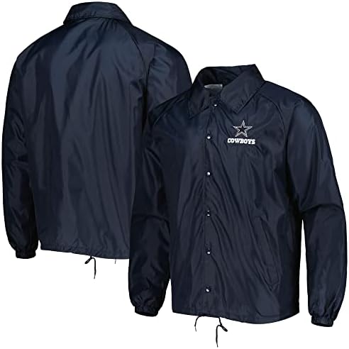 Dunbrooke Men's Navy Dallas Cowboys Coaches Classic Raglan Full-Snap Windbreaker Jacket