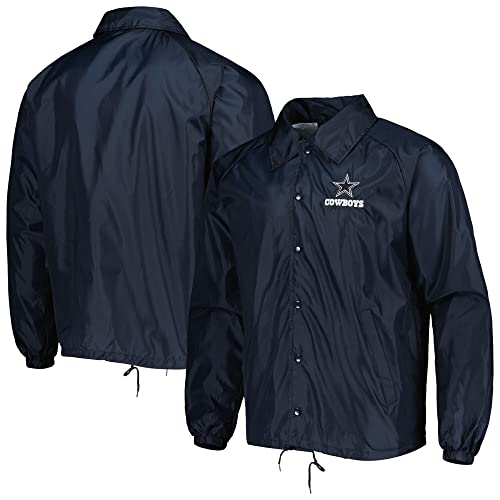 Dunbrooke Men's Navy Dallas Cowboys Coaches Classic Raglan Full-Snap Windbreaker Jacket #TOP10