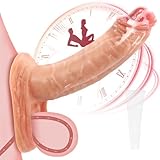 QRRQ Penishülle Silikon Penis Sleeve, Simulierte Venen, Realistische Penismanschetten, für die Männer und Paara, Verlängert Die Sexzeit, Penisverlängerung mit Gleitmittel