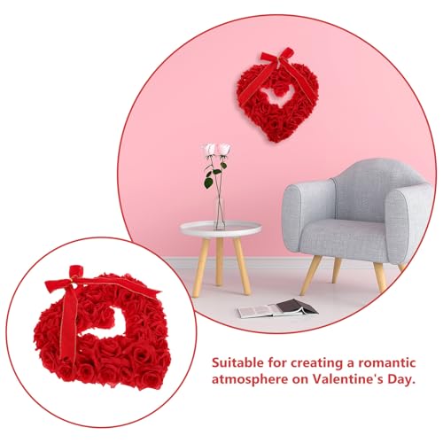 Cadeau de Mariage Idéal : Couronne de Saint-Valentin de Cœur 40 CM en Roses - 4