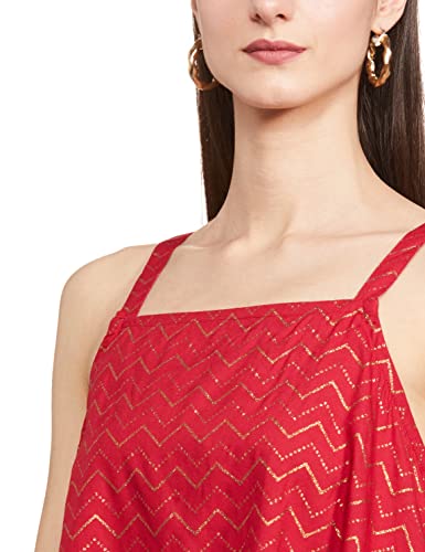 Image of Max Women's Printed Sleeveless Asymmetric Hem Regular Fit Top