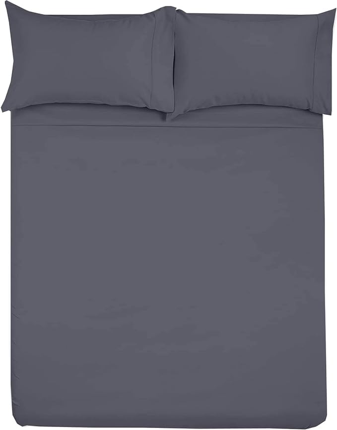 Microfiber RV Sheet Sets, 72x80 Camper King, Dark Grey Solid, Bed