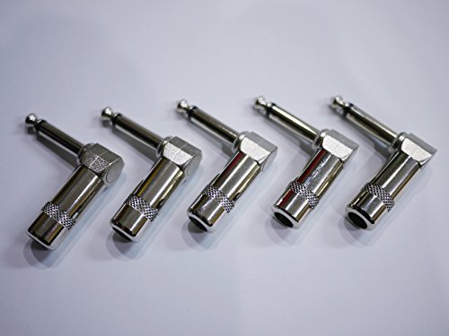 6.35mmプラグ シールド自作用 5個セット モノラル アングルドＬ型 スイッチクラフト#226タイプ SFA2-SCJC226x5