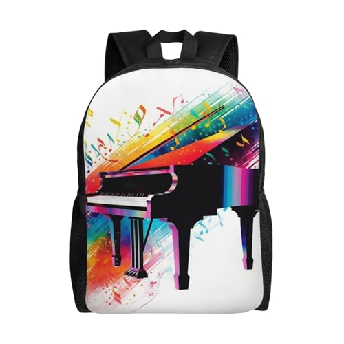 Sac à dos voyage ordinateur avec clavier de piano coloré pour déplacements urbains