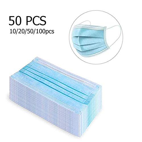 (50 PCS) Disposable Respirator with Elastic Ear Loop 3 Ply Breathable