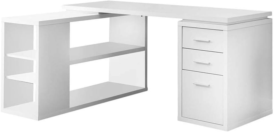 Monarch Specialties Hollow-Core Left or Right Facing Corner Desk, White : Home & Kitchen