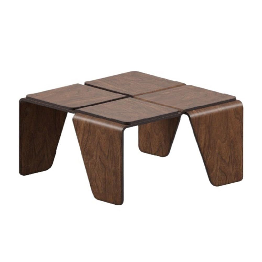 ZTHYSHOZ Side Table Modular Wooden Coffee Table Set Interlocking Living Room Tables Geometric Decor(Bruin)