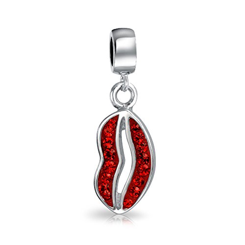 Abalorio de labios rojos de plata de ley 925 Bling Jewelry para pulsera europea